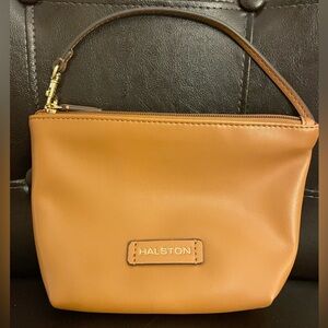 Halston Heritage Brown Leather Wristlet